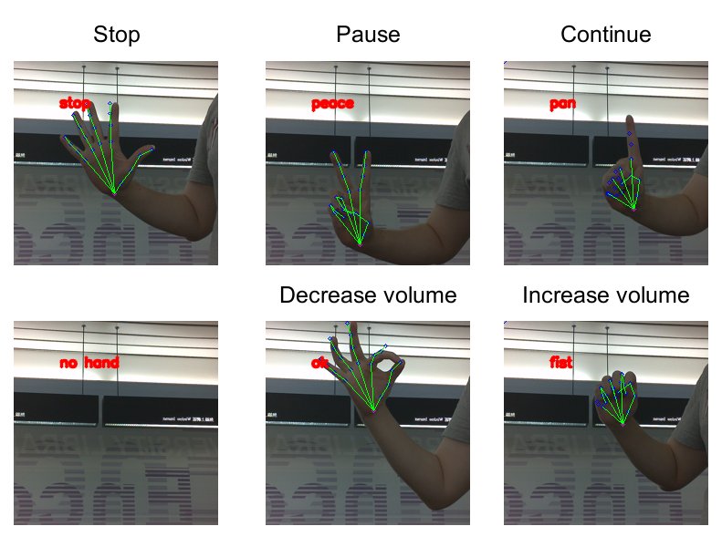 Hand gesture controls